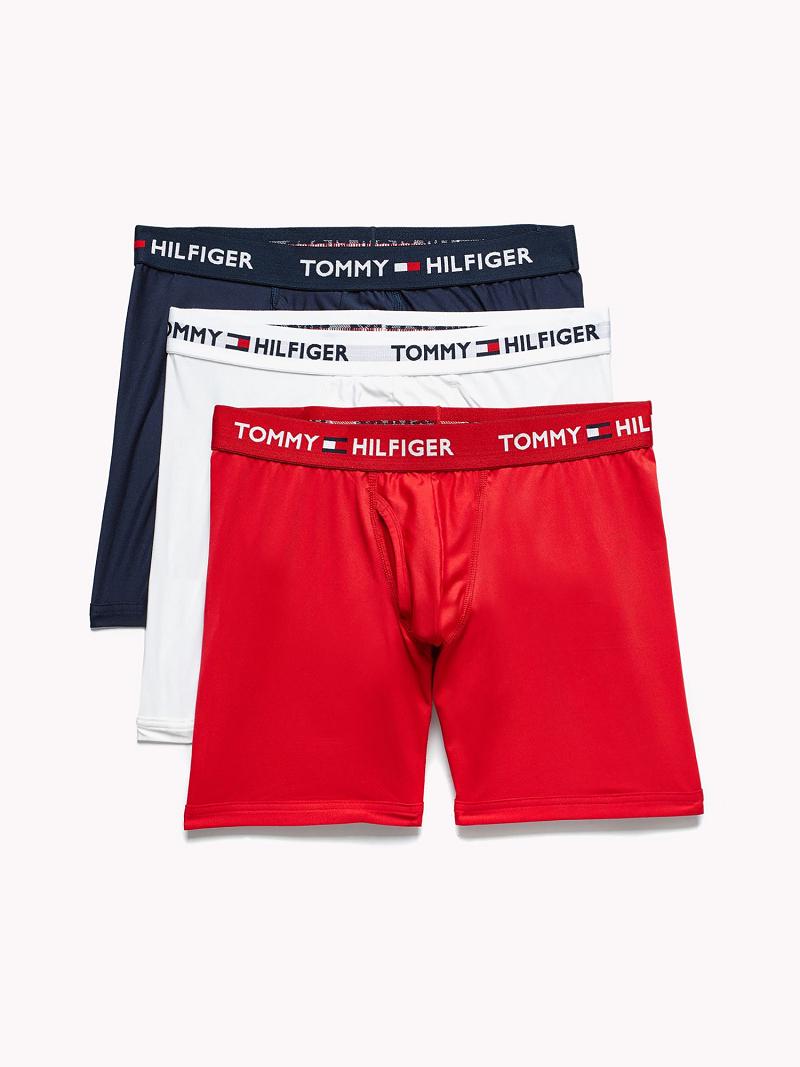 Férfi Tommy Hilfiger Everyday microfiber boxer brief 3pk Boxer Briefs Piros | HU 1385UZG